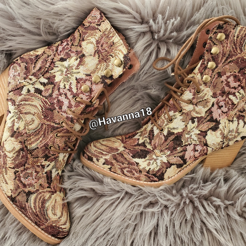 Tapestry  boots.